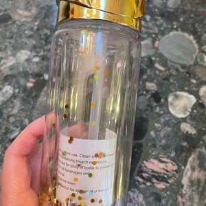 Gold sparkle water bottle